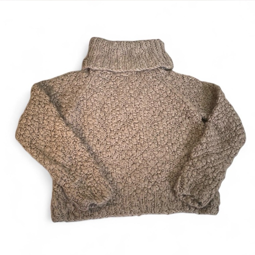 Cozy Taupe Turtleneck Chunky Knit Sweater - Women's